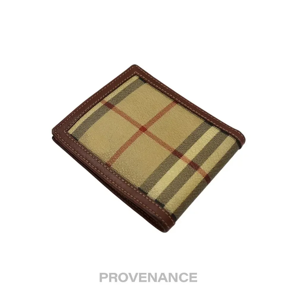 🔴 Burberry Bifold Wallet - Haymarket Check Brown